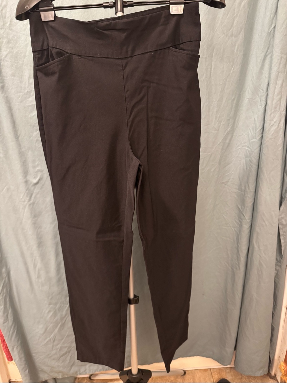Cato Black Pull-On Straight Leg Dress Pants Size 12 Work Career